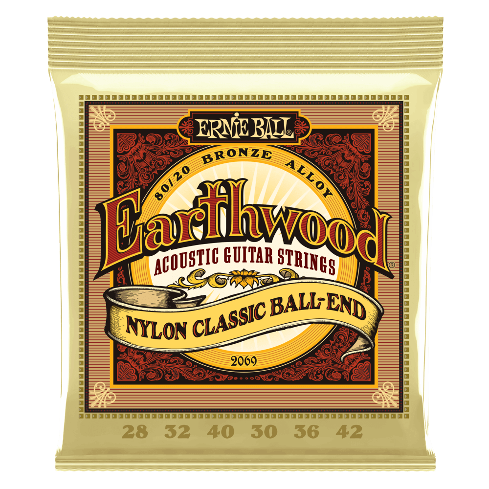 Ernie Ball Earthwood 80/20 Bronze Nylon Ball-End Classical Guitar Strings