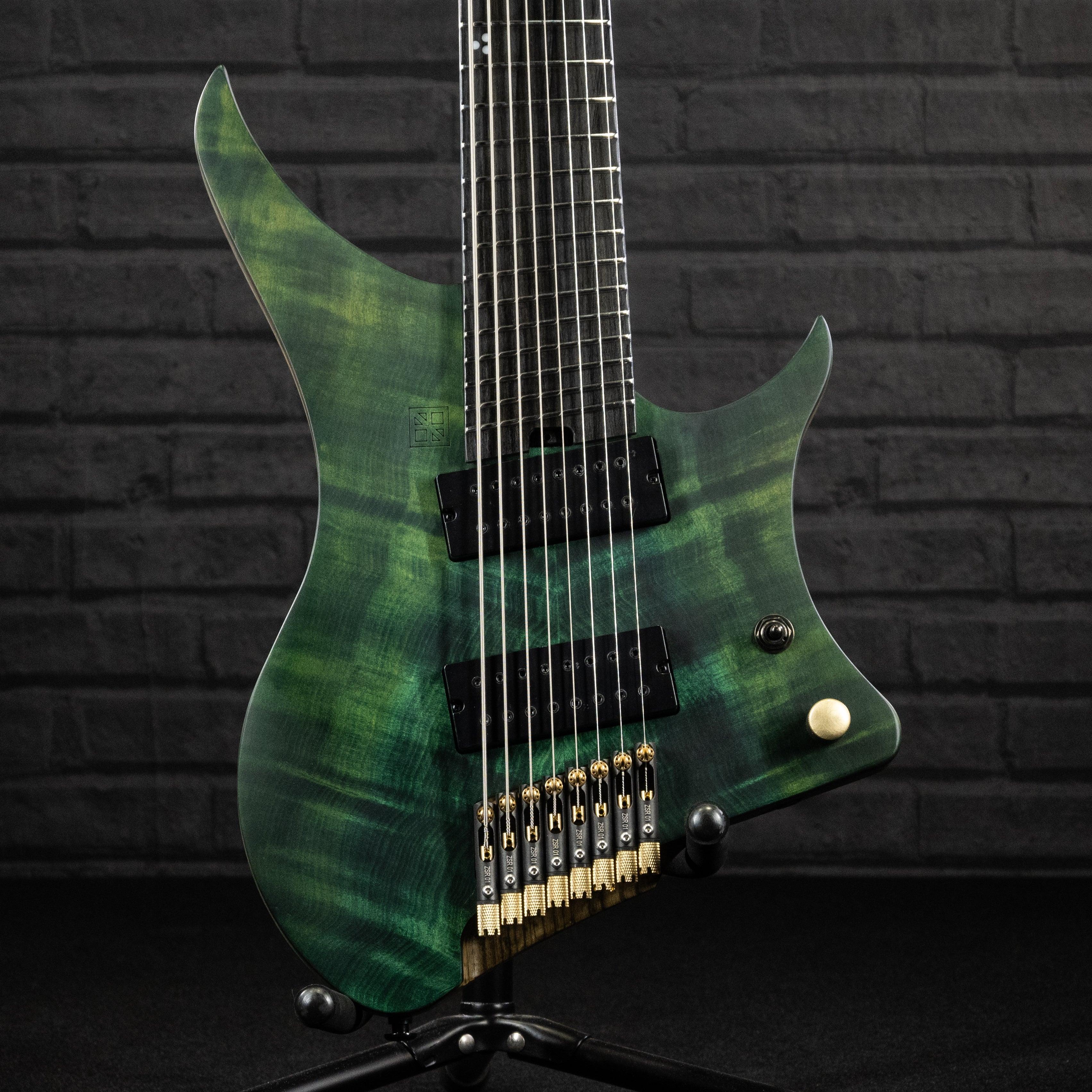 GOC Materia Headless Guitar 8 String E Series (Emerald Flame) #00425