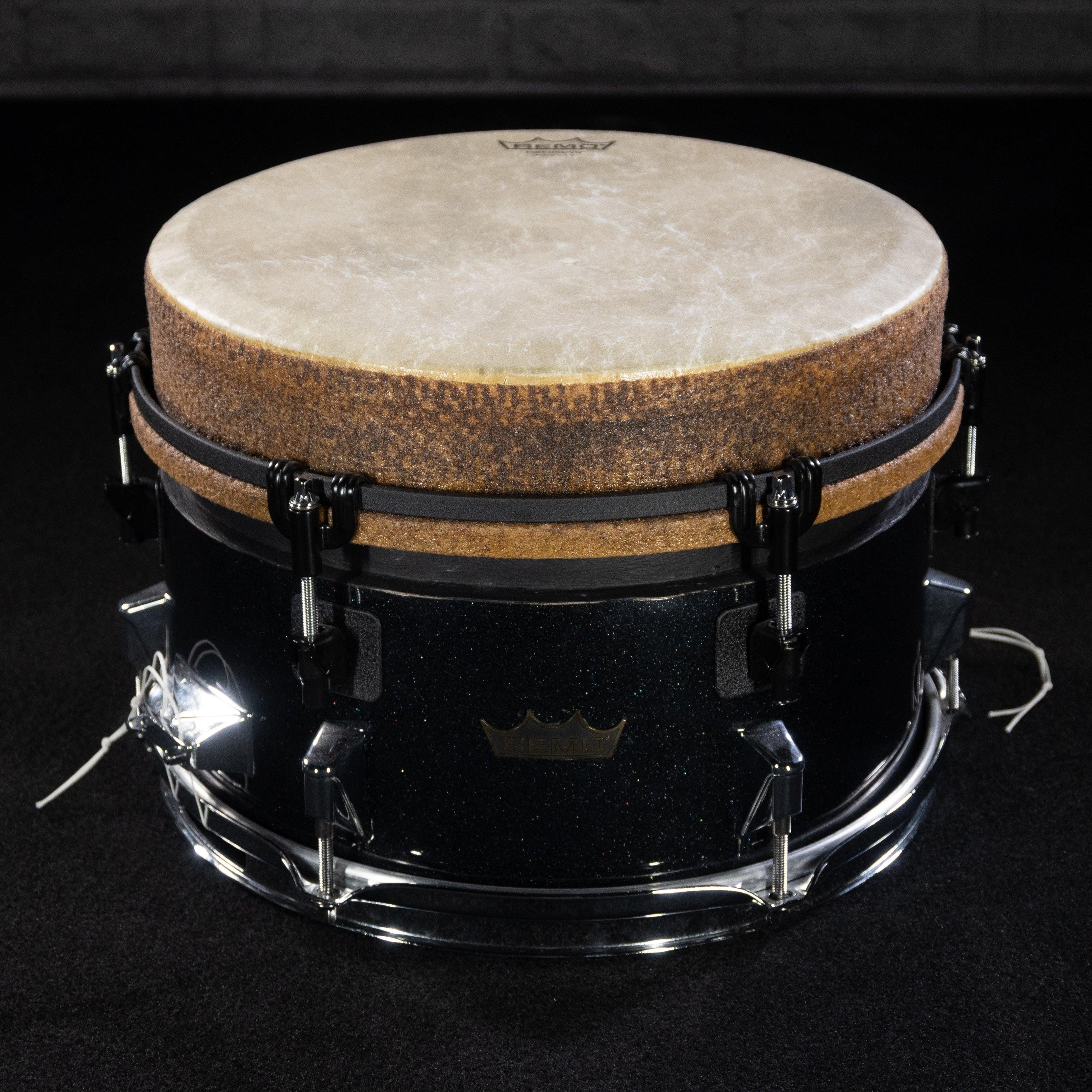 Remo Mondo Snare Black Sparkle with Hand Drum Top